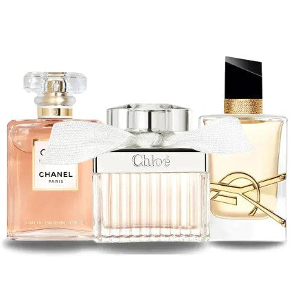 Cofanetto esclusivo con tre profumi: Chanel COCO MADEMOISELLE, Yves Saint Laurent LIBRE & CHLOÉ 100 ml