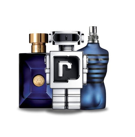 Cofanetto con 3 Profumi: Versace DYLAN BLUE, Paco Rabanne PHANTOM & Jean Paul Gaultier ULTRA MALE 100 ml
